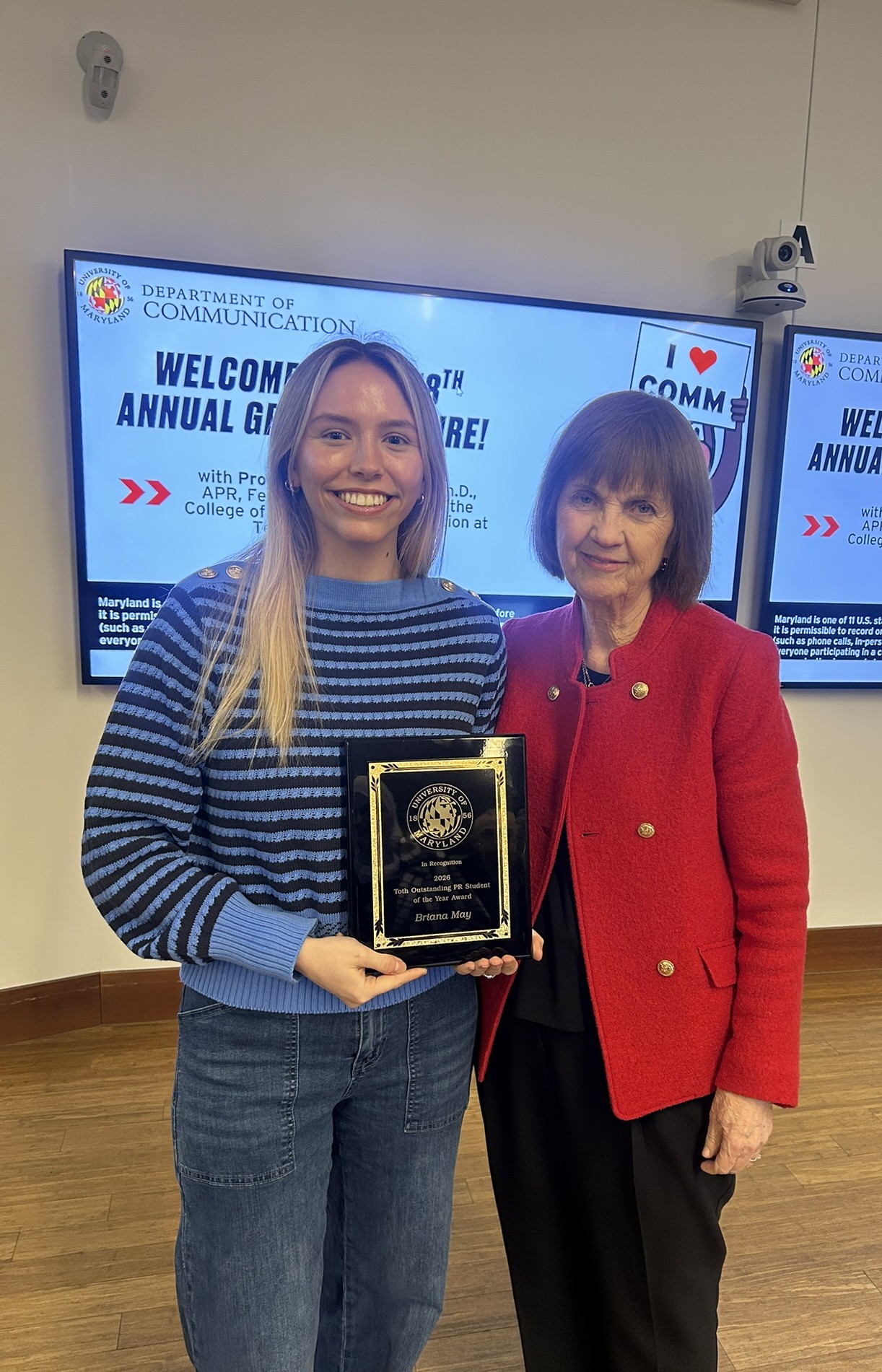 May and Toth with May's Outstanding PR Award 