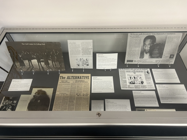 Historical Newspapers, pictures, and artifacts from Keep Maryland Weird Display 